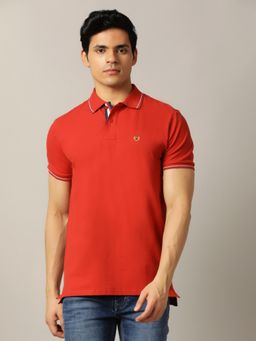JadeBlue - Red Cotton Stretch Polo T-Shirt