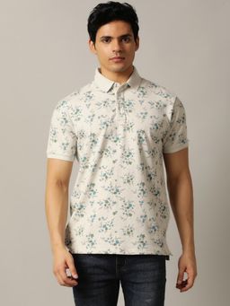 JadeBlue - Polo T-Shirt - Cotton Stretch Printed Design In Beige