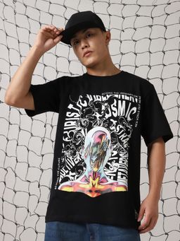 Hubberholme - Men Cotton Printed Relaxed Fit Crew Neck Half Sleeves T-Shirt