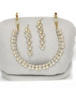 Sri Jagdamba Pearls - White The Runa Luxe Pearl Jewellery Set