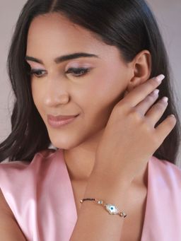 Priyaasi - Hamsa Evil Eye Beaded Gold-Plated Bracelet