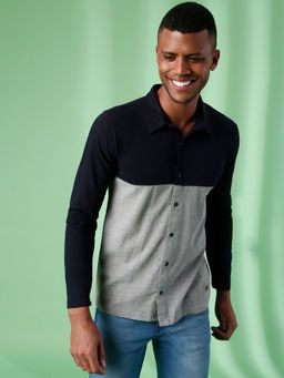 Campus Sutra - Men Colourblocked Full Sleeve Casual Shirts