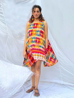 Chidiyaa - Leelabali Gamcha Cotton Dress