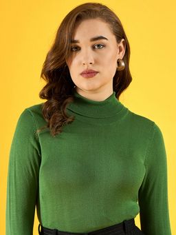 98 Degree North - Women's Green High Neck Sweater