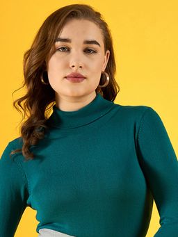 98 Degree North - Women's Teal High Neck Sweater