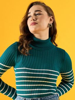 98 Degree North - Women's Teal High Neck Sweater