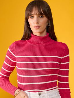 98 Degree North - Women's Pink High Neck Sweater