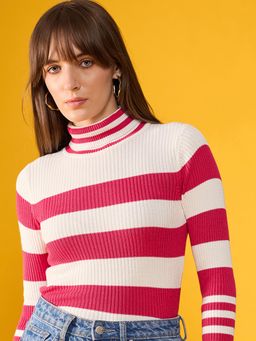 98 Degree North - Women's Pink High Neck Sweater
