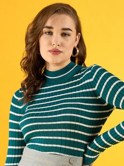 98 Degree North - Women's Teal High Neck Sweater