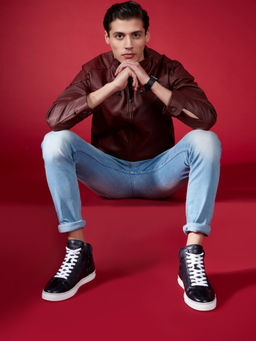 Saint G - Tesoro Blue Leather Handcrafted Sneakers