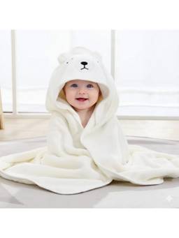 Teri Beri - Baby Hooded Towel - White