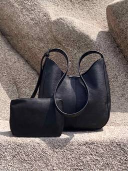 Mochi - Black Handbag and Pouch