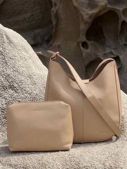 Mochi - Beige Handbag and Pouch