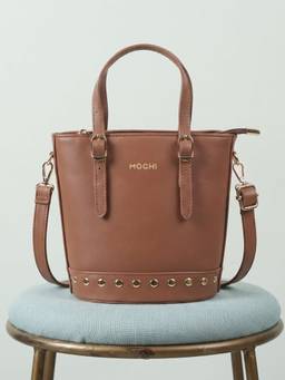 Mochi - Brown Bucket Bag with Detachable Strap