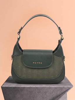 Metro - Green Shoulder Bag with Detachable Strap