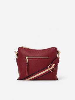Accessorize London - Women's Maroon Webbing Strap Sling Bag