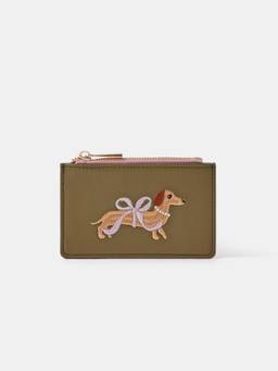 Accessorize London - Women's Sausage Dog Embroidered Card Holder