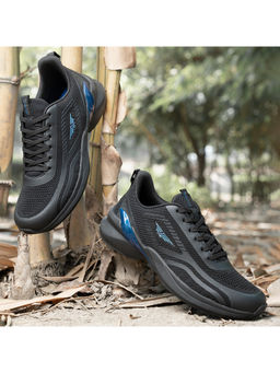 Red Tape - Men Textured Black & Blue Running Shoes