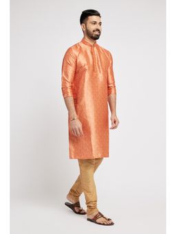 ETHNIC INDIA - Men Orange Printed Kurta