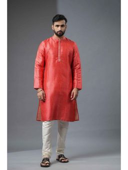 ETHNIC INDIA - Men Red Printed Kurta