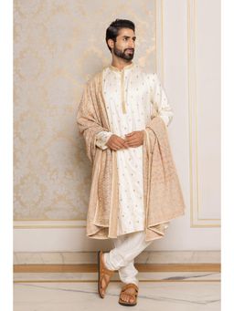 ETHNIC INDIA - Men Cream Embroidered Kurta