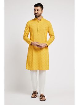 ETHNIC INDIA - Men Yellow Embroidered Kurta