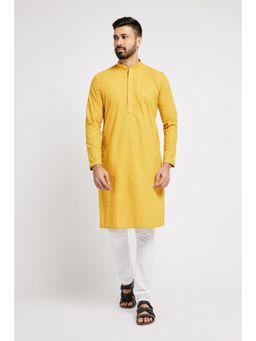ETHNIC INDIA - Men Yellow Embroidered Kurta