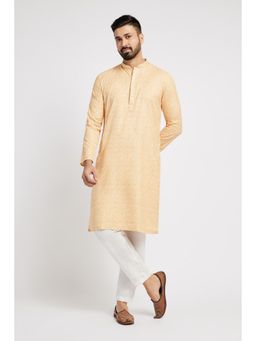 ETHNIC INDIA - Men Yellow Textured Kurta