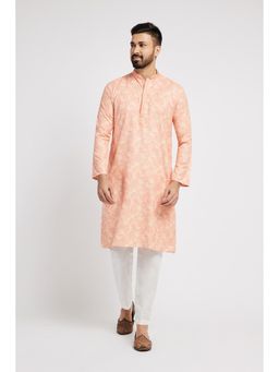 ETHNIC INDIA - Men Peach Printed Kurta