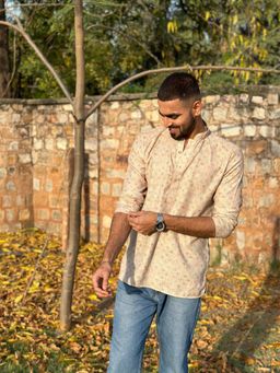 ETHNIC INDIA - Men Beige Printed Shirt