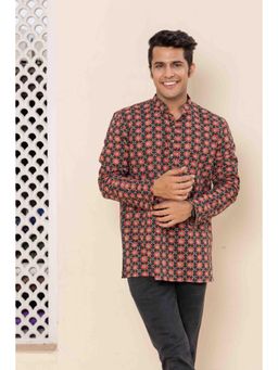 ETHNIC INDIA - Men Black Floral Shirt