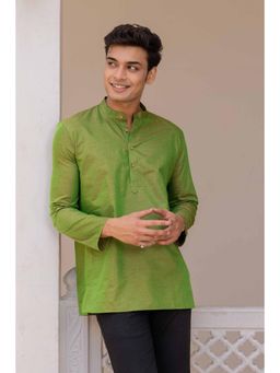 ETHNIC INDIA - Men Green Solid/Plain Shirt