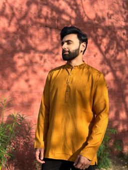 ETHNIC INDIA - Men Yellow Stripes Shirt