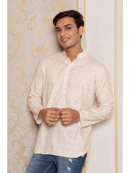 ETHNIC INDIA - Men Off White Printed Shirt