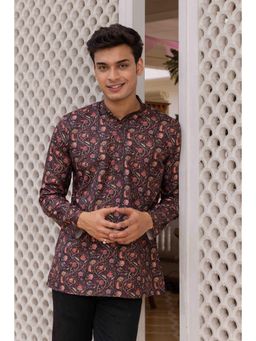 ETHNIC INDIA - Men Black Floral Shirt