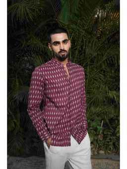 ETHNIC INDIA - Men Wine Printed Shirt