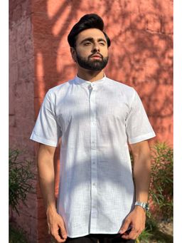 ETHNIC INDIA - Men White Solid/Plain Shirt