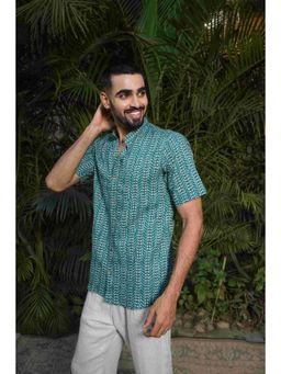ETHNIC INDIA - Men Teal Floral Shirt
