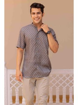 ETHNIC INDIA - Men Grey Floral Shirt