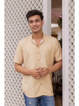 ETHNIC INDIA - Men Yellow Floral Shirt