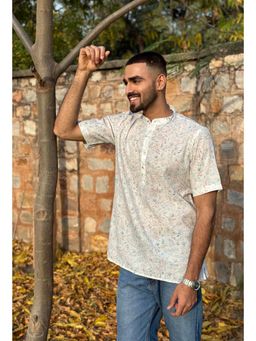ETHNIC INDIA - Men White Floral Shirt