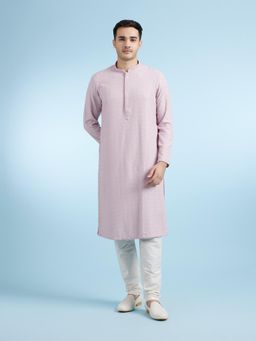 Diwas by Manyavar - Lilac Viscose Kurta with Pyjama for Men