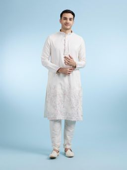 Diwas by Manyavar - Cream Festival Kurta with Pyjama for Men