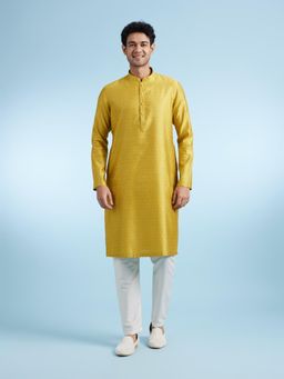 Diwas by Manyavar - Yellow Kurta with Pyjama for Men