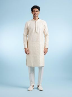 Diwas by Manyavar - Beige Elegance Kurta with Pyjama for Men