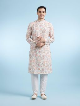 Diwas by Manyavar - Cream Festive Kurta with Pyjama for Men