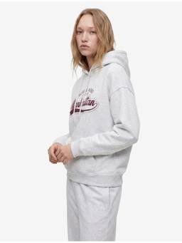 Koton - Fleece Grey Printed Hoodie