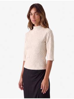Koton - High Neck Beige T-Shirt