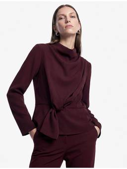 Koton - Crepe Maroon Cowl Neck Top