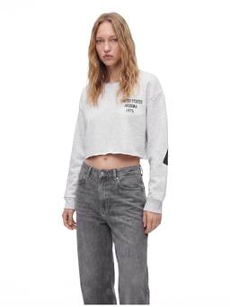 Koton - Printed Grey Crop Sweatshirt